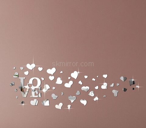 Wholesale custom acrylic wall love decor mirror stickers