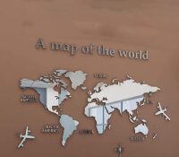 Wholesale custom acrylic wall world map decor mirror stickers